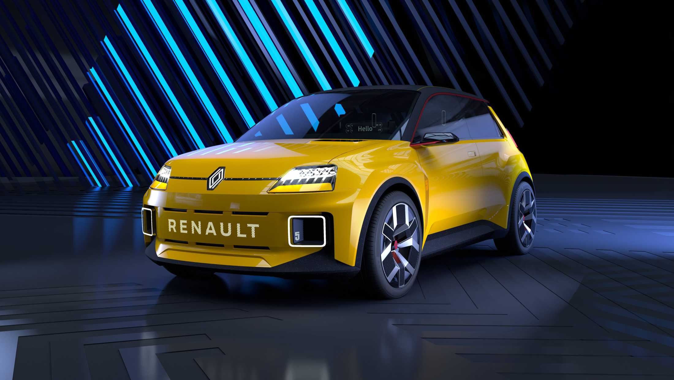 Nieuwe Renault 5 - koplampen geven een moderne menselijke uitstraling