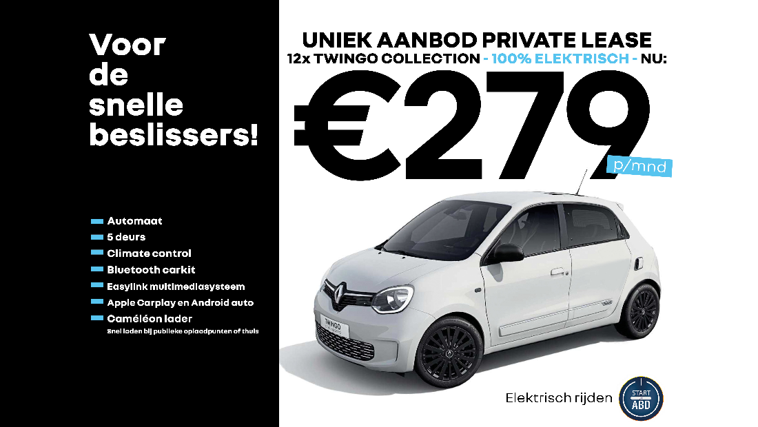 Renault Twingo private lease actie